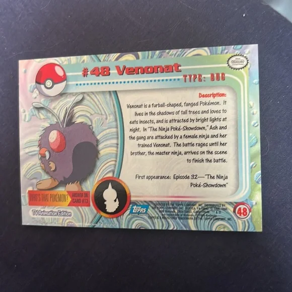 48 venonat Pokmon card